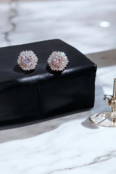 Boucles d’oreilles “Soleil Rosé”